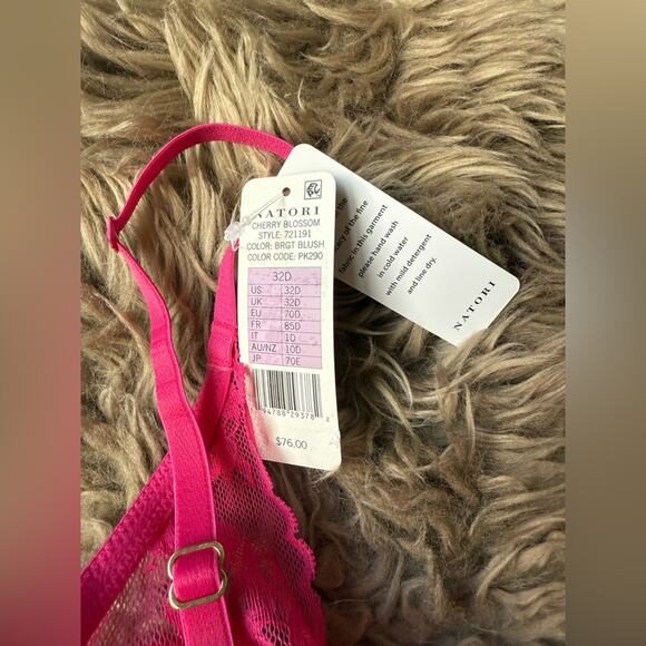 Natori Women's Cherry Blossom Convertible Contour Bra 32D Bright Blush Pink - Picture 6 of 7